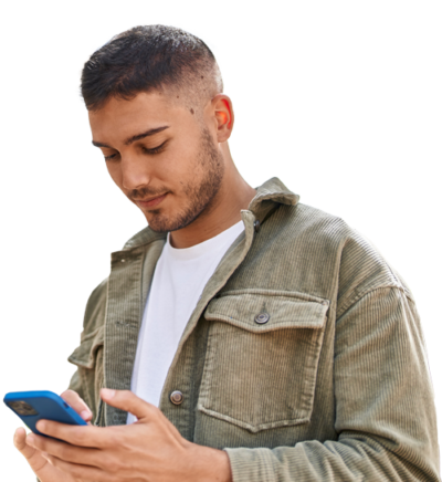 Young man looking at phone Young man looking at phone